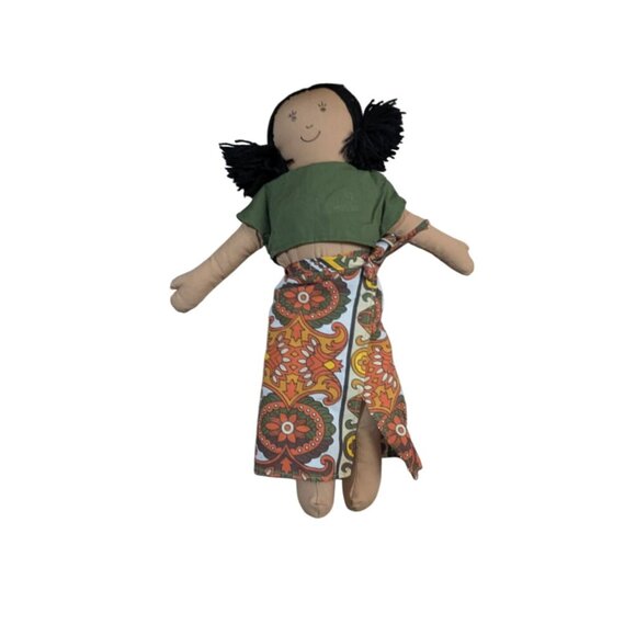 Vintage Pier 1 Imports Africa Doll 16” Cloth Fabric Global Child toy - Picture 1 of 7